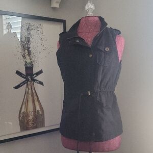 LE3NO Elegant Black Sleeveless Vest